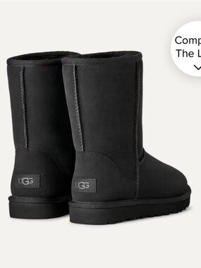 UGG classic Short Black Rubber Sole Boots